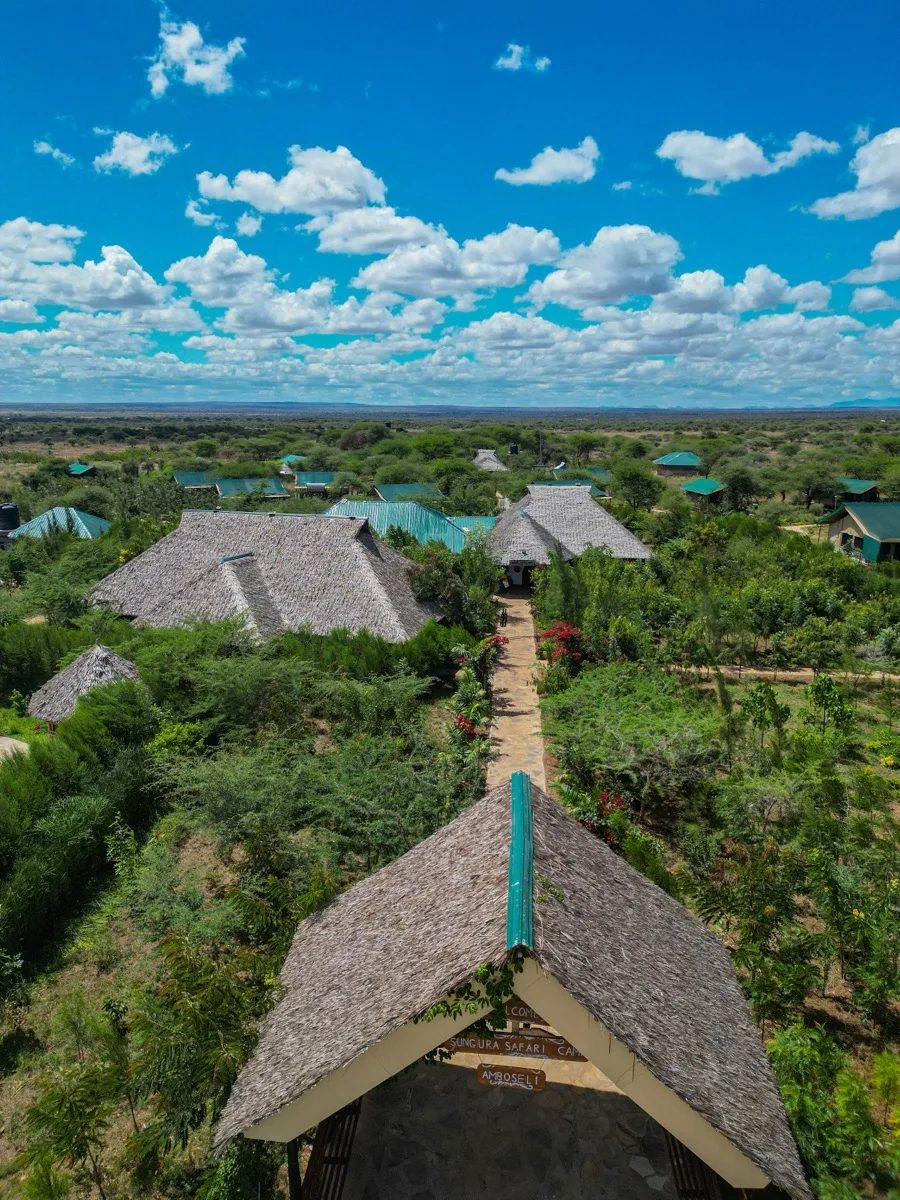 Aerial view of Sungura Safari Camp